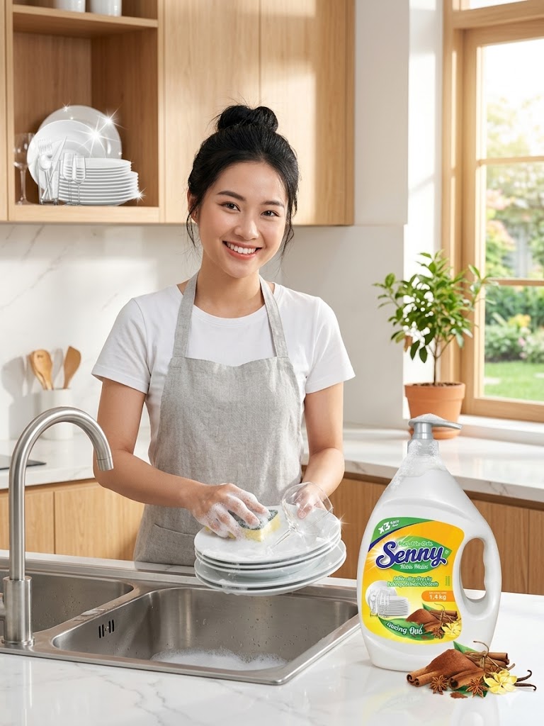 Nước rửa chén Senny hương quế