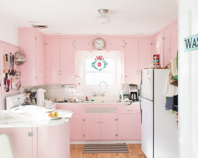 Những mẫu phòng bếp đẹp siêu lòng chị em nhờ sử dụng gam màu pastel - Ảnh 7.
