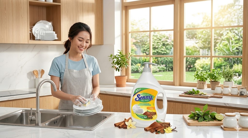Bất Ngờ Với Nước Rửa Chén Senny Hương Quế – Sạch Nhanh, Thơm Lâu