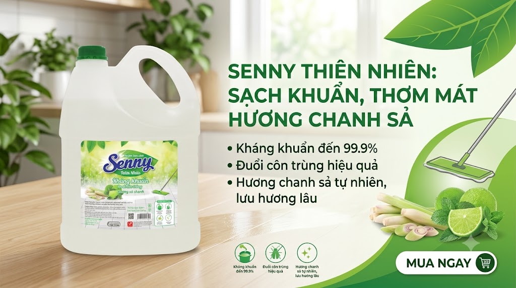 Giữ Nhà Luôn Thơm Mát Với Nước Lau Sàn Senny Hương Sả Chanh