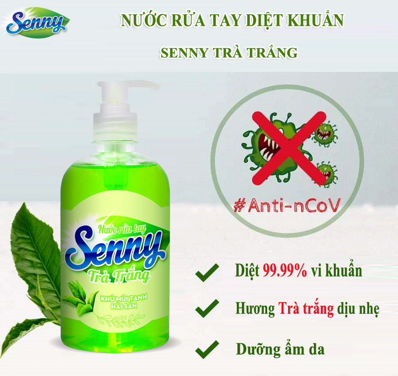 Nước rửa tay diệt khuẩn Senny tiện lợi, an toàn, dễ sử dụng 