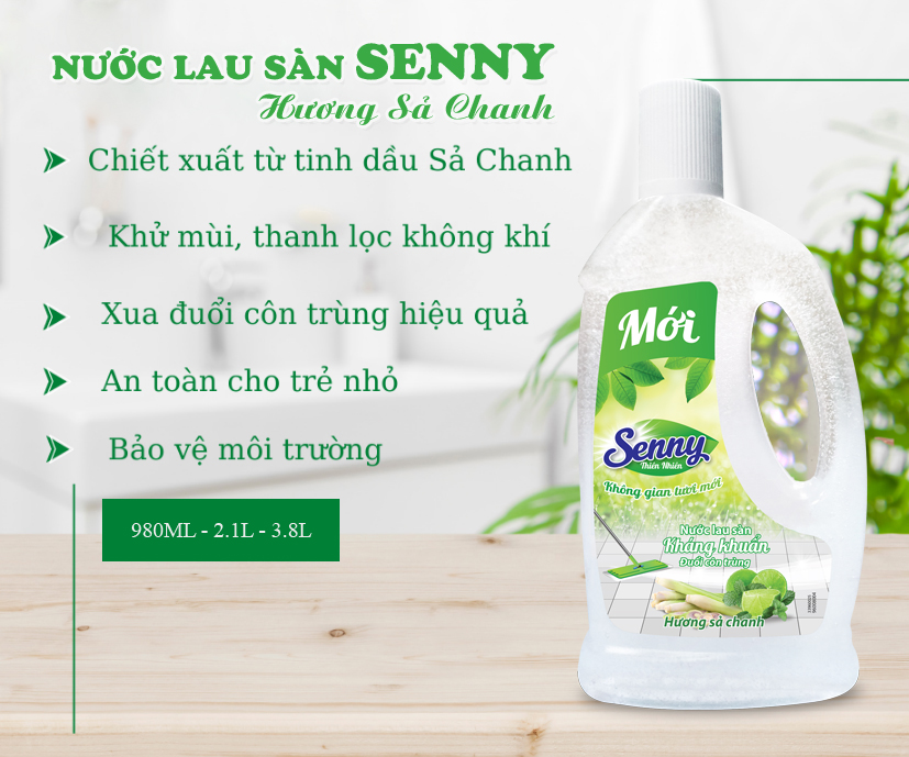 nước lau sàn Senny sả chanh