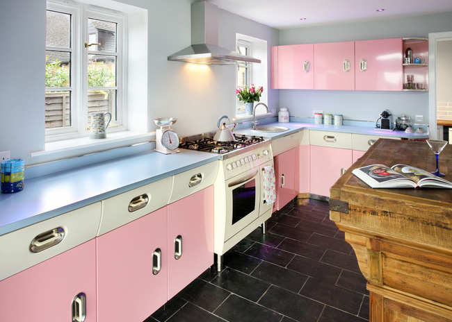 Những mẫu phòng bếp đẹp siêu lòng chị em nhờ sử dụng gam màu pastel - Ảnh 9.