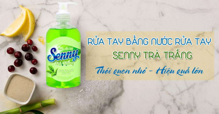 Nước rửa tay tinh chất trà trắng Senny, an toàn cho làn da nhạy cảm của bé