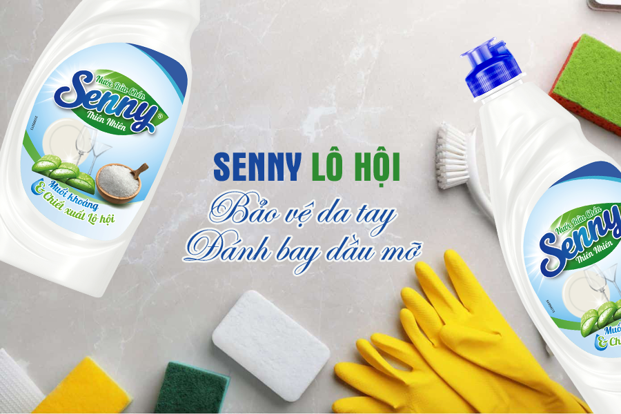 Nước rửa chén Senny lô hội an toàn, dịu nhẹ bảo vệ da tay