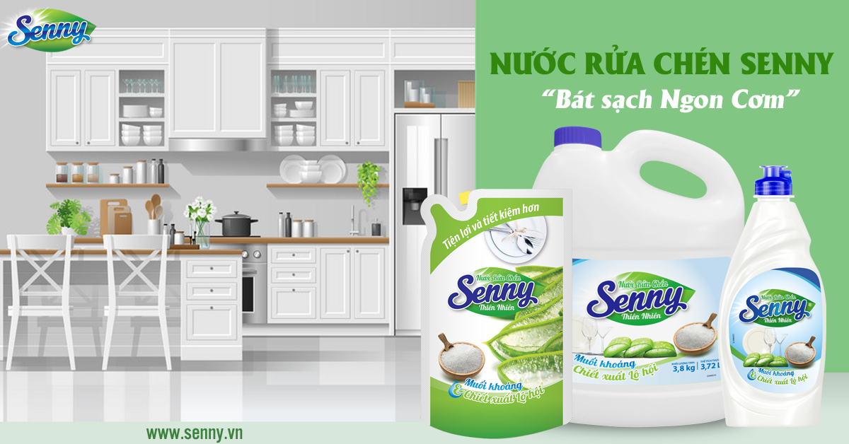 Nước rửa chén Senny lô hội - Bát sạch ngon cơm